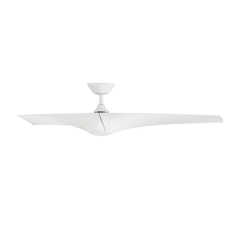Zephyr Indoor and Outdoor 3-Blade Smart Ceiling Fan 52in with 3000K LED Light Kit and Remote Control with Wall Cradle