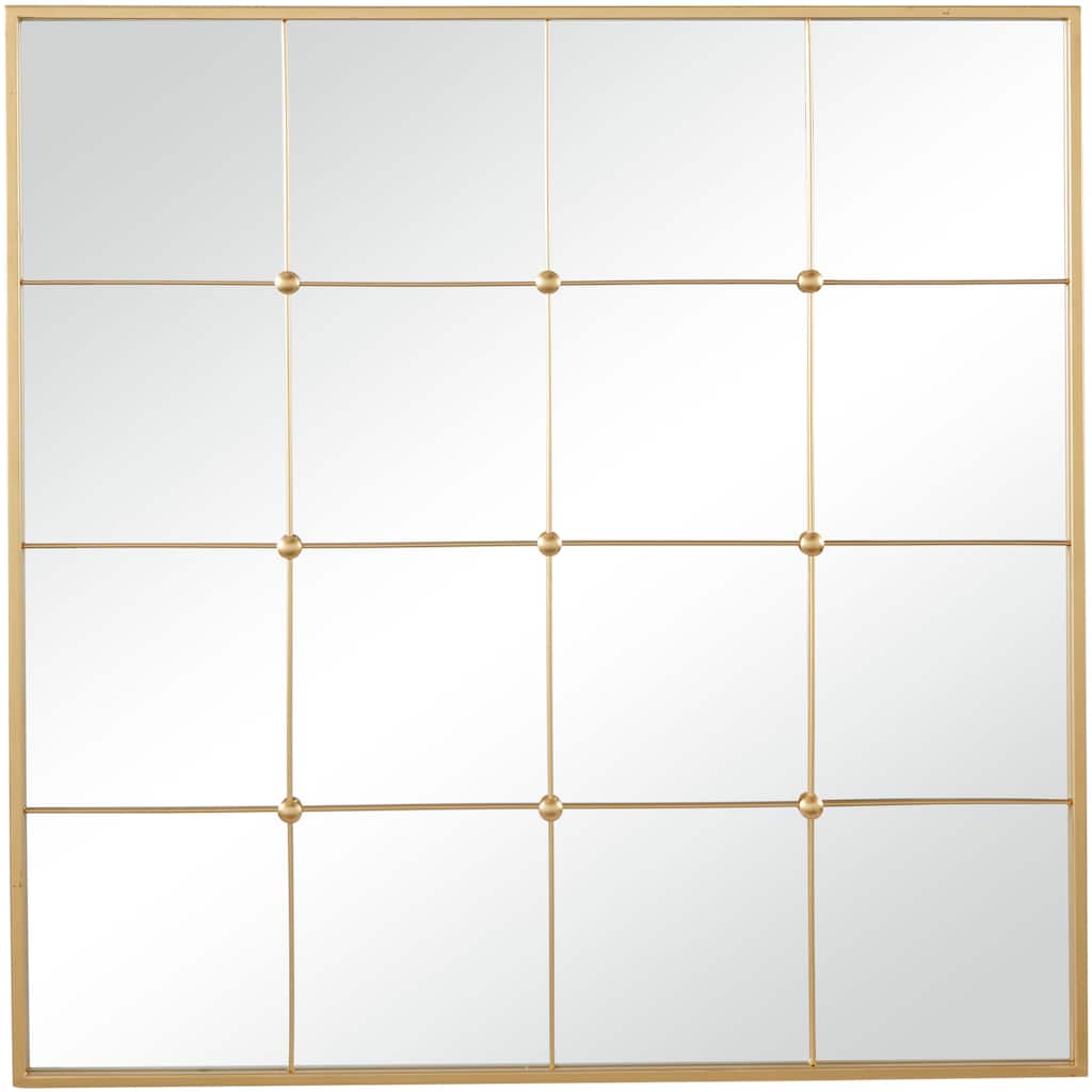 Metal Window Pane Inspired Wall Mirror - Gold - CosmoLiving by Cosmopolitan - 1"W x 36"L x 36"H
