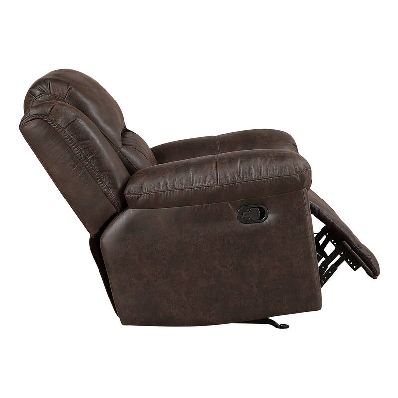 Alonzo 46" Polished Microfiber Rocker Manual Reclining Chair