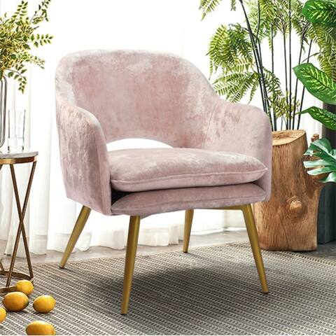 Velvet Accent Chair Armchair with Golden Legs for Living Room Bedroom