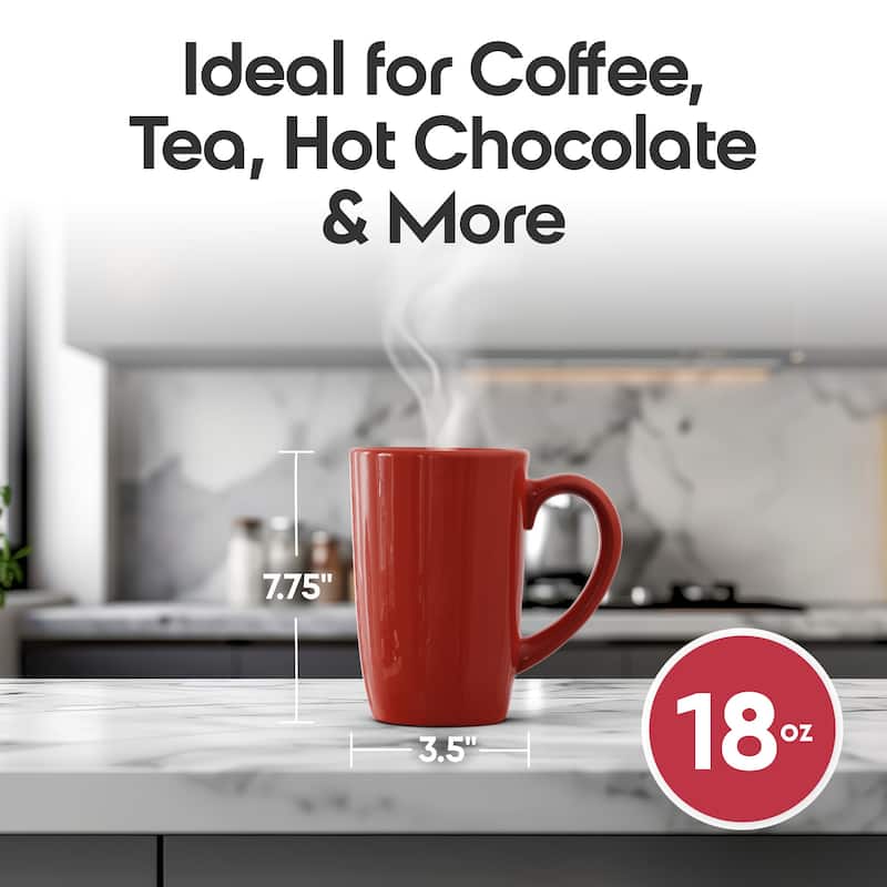 Omniware Set of 4 Teaz Cafe 18 oz Mugs with Matte Finish