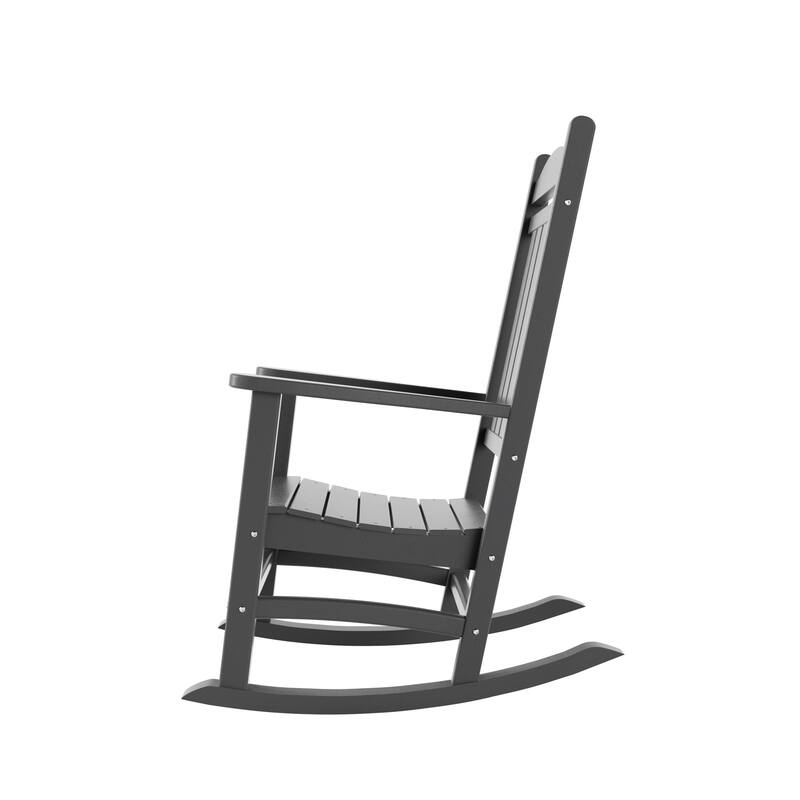 Laguna Hdpe All Weather Outdoor Patio Rocking Chairs With Side Table (3-Piece Set)