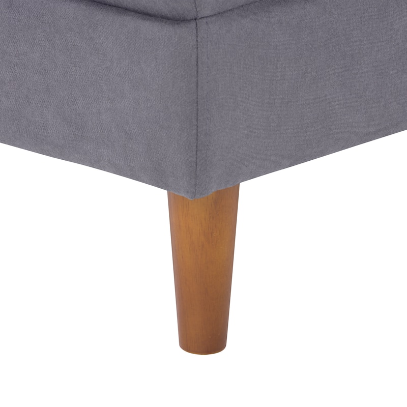 Mulberry Upholstered Mid-Century Modern Ottoman