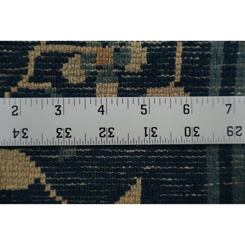 Hand Knotted Oriental 100% Wool Carpet Traditional Floral Yellow & Gold Art Deco Area Rug - 9' 5'' X 7' 5''