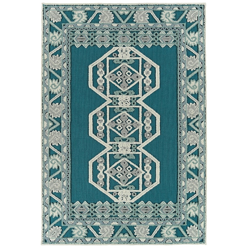 TDW03 Tamara Day Warwick Teal Hand Tufted Indoor Area Rug
