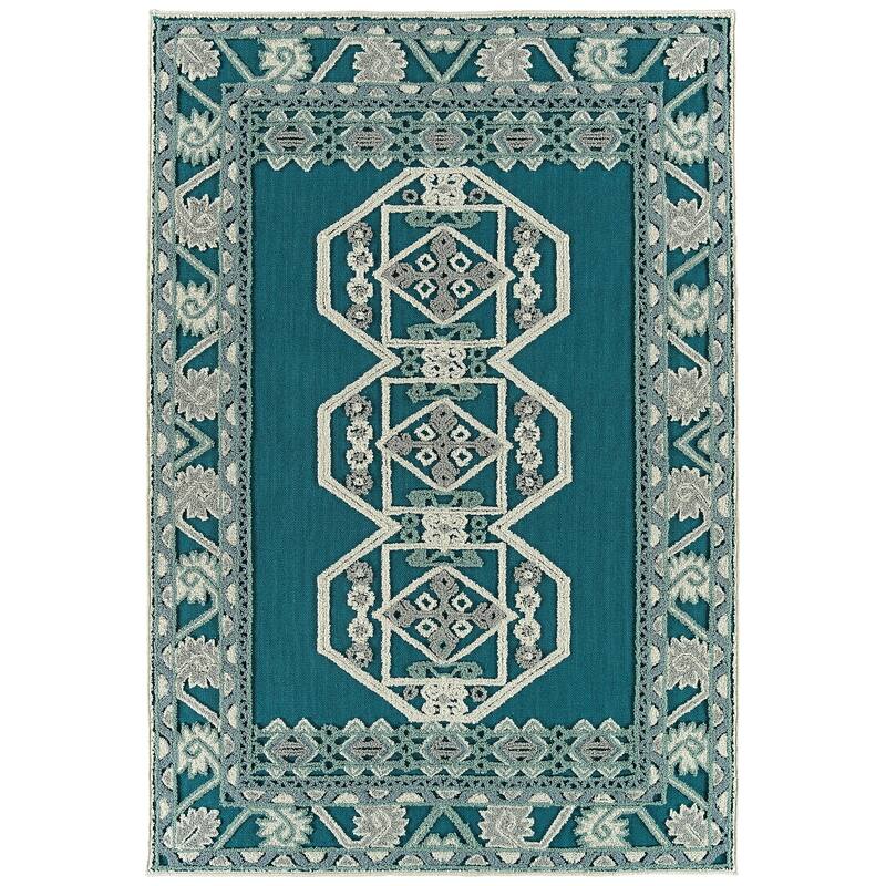 TDW03 Tamara Day Warwick Teal Hand Tufted Indoor Area Rug