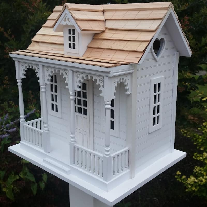 Home Bazaar 13.5" x 10" x 13" Orchard Cottage Birdhouse in white