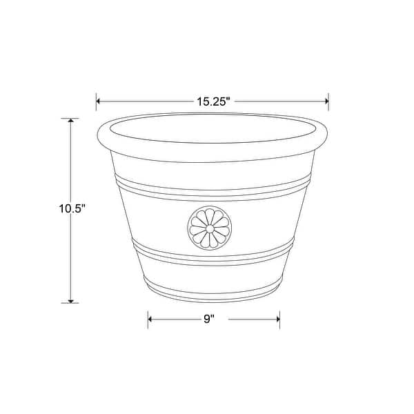 slide 2 of 7, Southern Patio Modesto Handcrafted Composite Planter