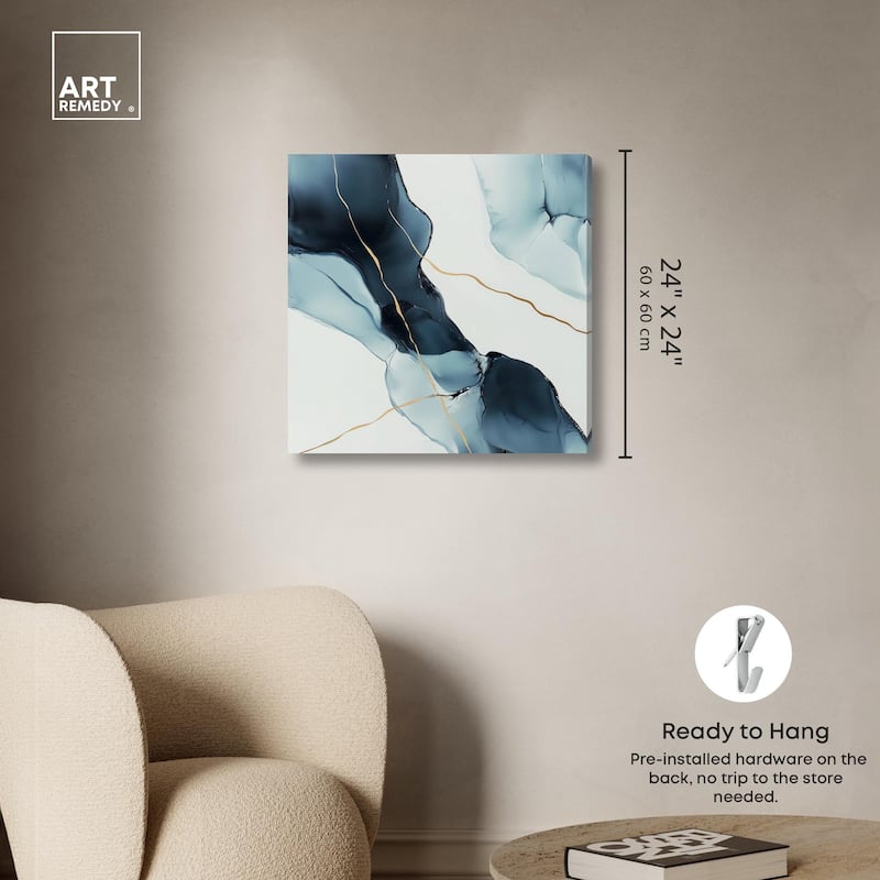 Cerulean Flow I Canvas by Art Remedy, Gallery Wrapped