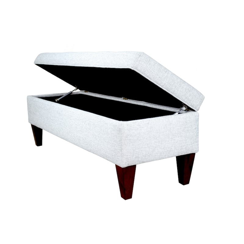 Brooke TECH Fabric/ Wood Button-tufted Long Storage Bench