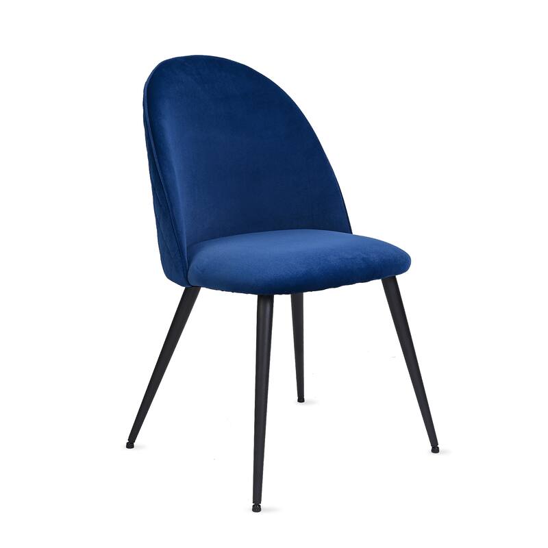Modern Velvet Upholstered Dining Chairs with Metal Legs, for Dining Rooms and Kitchens, Navy Blue, 4-Piece Set