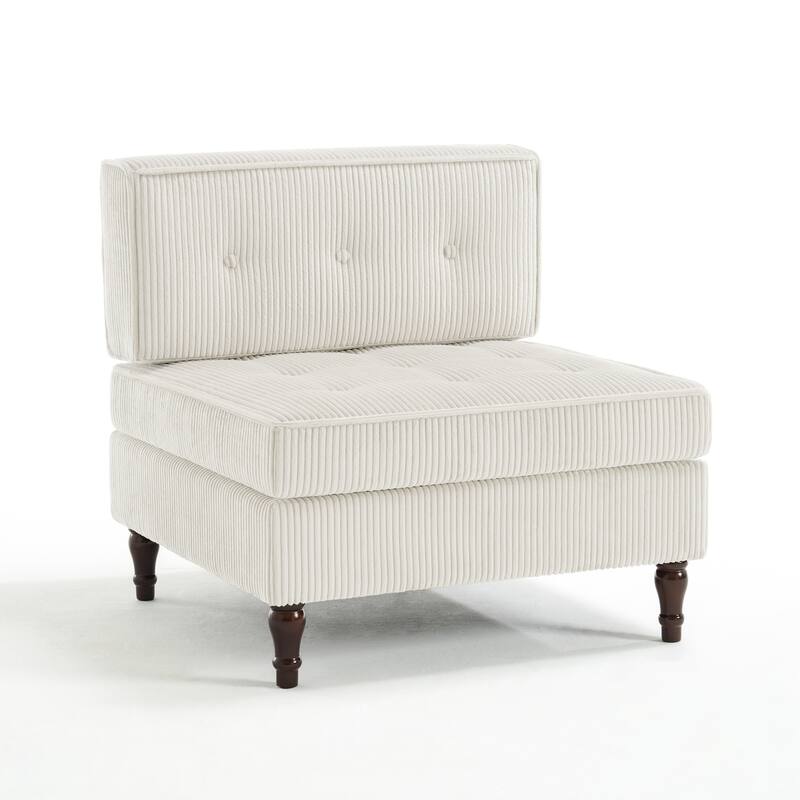 32.57" W Upholstered Corduroy Armless Accent Chair