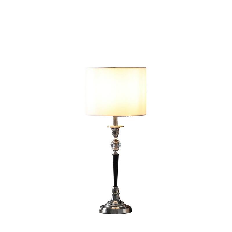 22.75" In Candlestick Crystal Accent Black/Silver Table Lamp