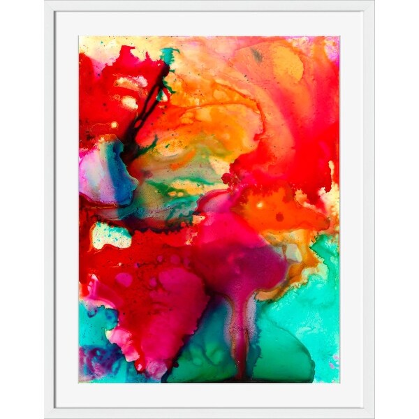 Blue and Pink Contemporary Style Rectangular Wall Art Decor 48" x 38" - N/A
