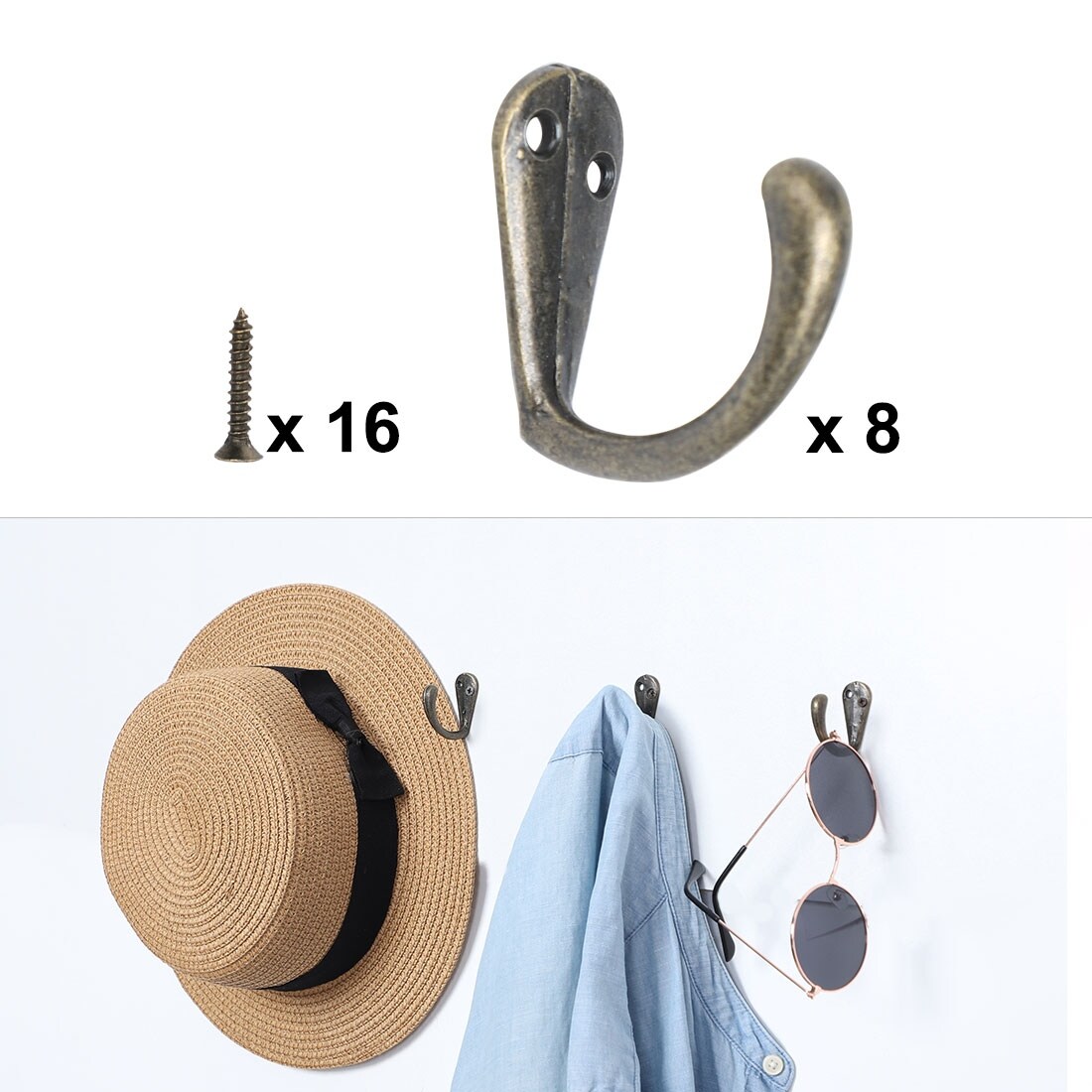 Home Organization Supplies 4 5 6 8 10 Wall Mounted Stainless Steel Coat Hat Clothes Hook Rack Hanger Household Cleaning Supplies