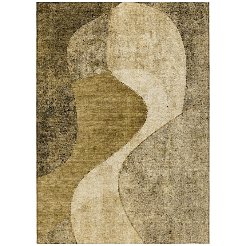 Machine Washable Indoor/ Outdoor Chantille Modern Abstract Rug