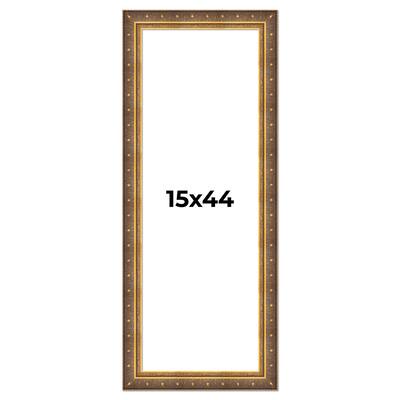 15x44 Frame Vintage Gold Solid Wood Picture Frame | 2.5 Inch Moulding