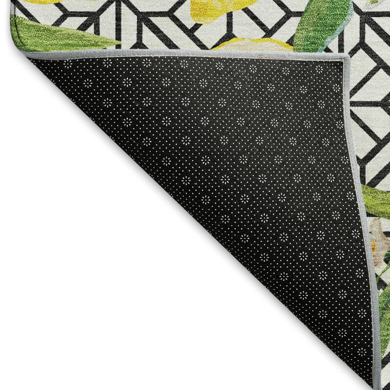 Premium Washable Super Soft Lemon Mosaic Mayfield Rug
