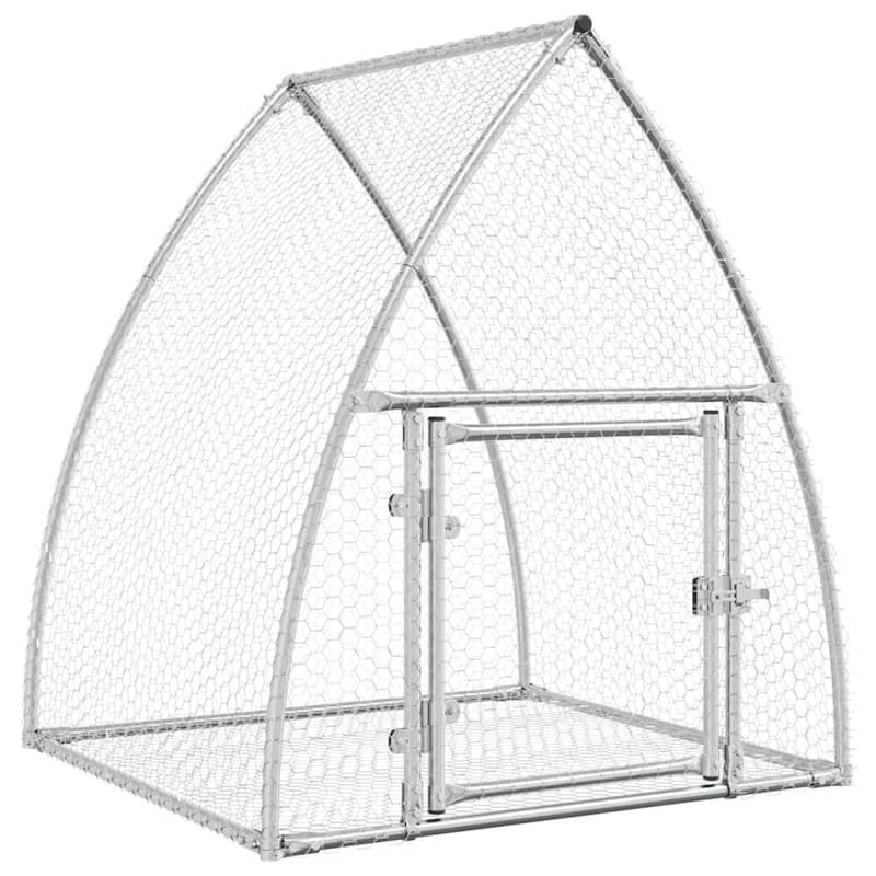 vidaXL Rabbit Hutch Bunny House Animal Enclosure Silver Galvanized Steel