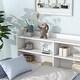 preview thumbnail 4 of 33, Minimalistic Pine Wood Platform Bed Frame Twin/ Full Size Platform Bed Frame with Side Bookcase and 2 Storage Drawers