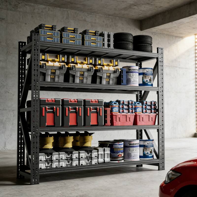 Heavy Duty Garage Shelving 4000LBS, Extra Wide Metal Adjustable Shelves, 69"H Industrial Storage Unit for Warehouse