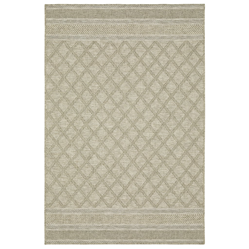 Southampton Beige Black Geometric Lattice Casual Area Rug