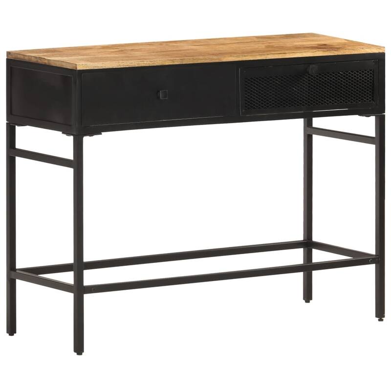 vidaXL Sideboard 39.4"x13.8"x30.3" Solid Rough Mango Wood