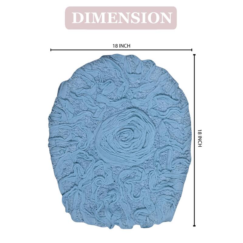 Home Weavers Bell Flower Cotton Soft, Water Absorbent Toilet Seat Lid Cover, Machine Washable 18"x18" Toilet Lid Cover