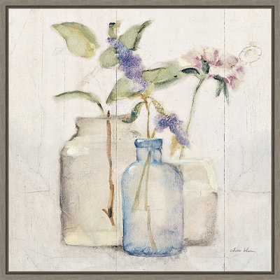 Canvas Art Framed 'Blossoms on Birch' by Cheri Blum 16 x 16-inch