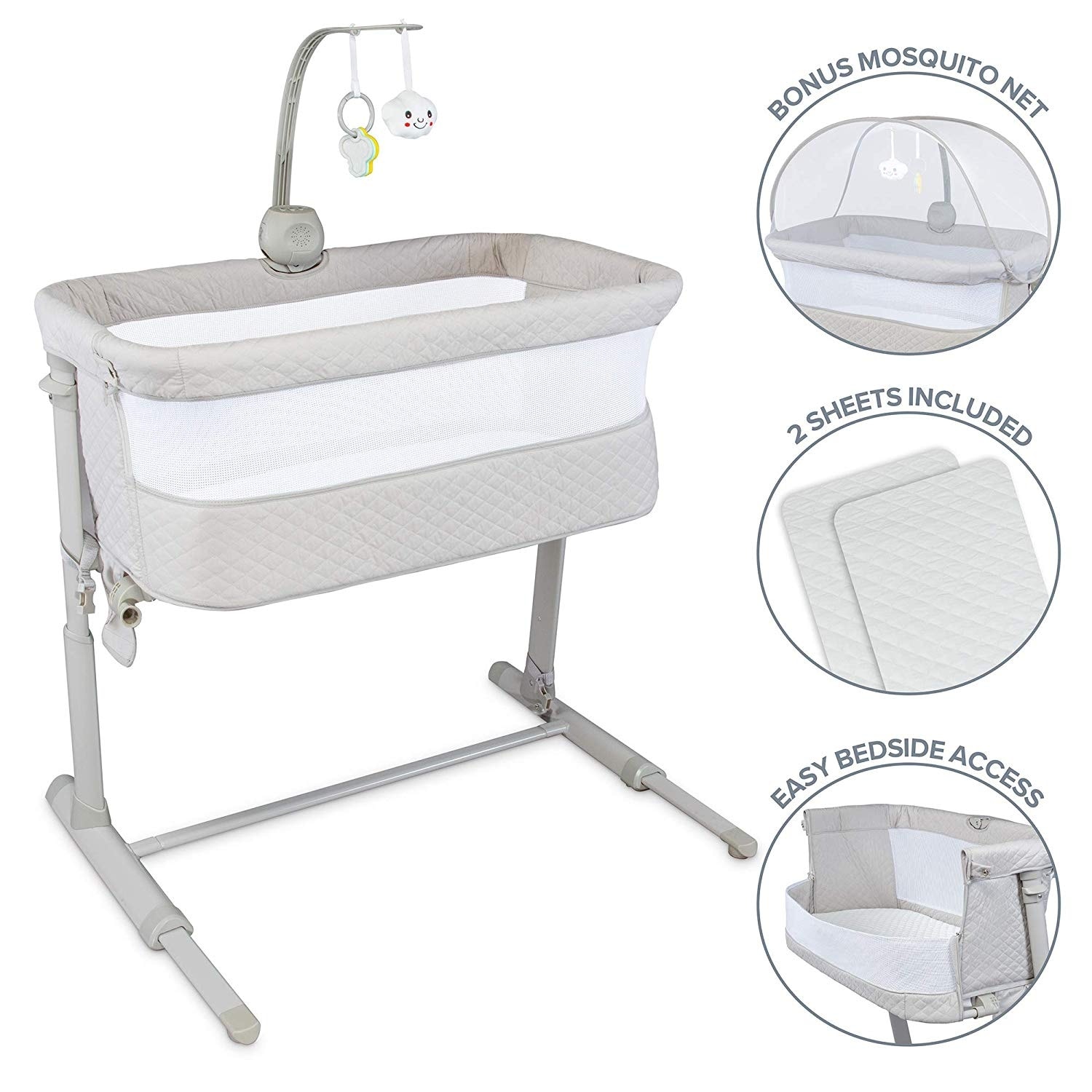 Shop Lil Jumbl Baby Bedside Bassinet Standalone Crib Co