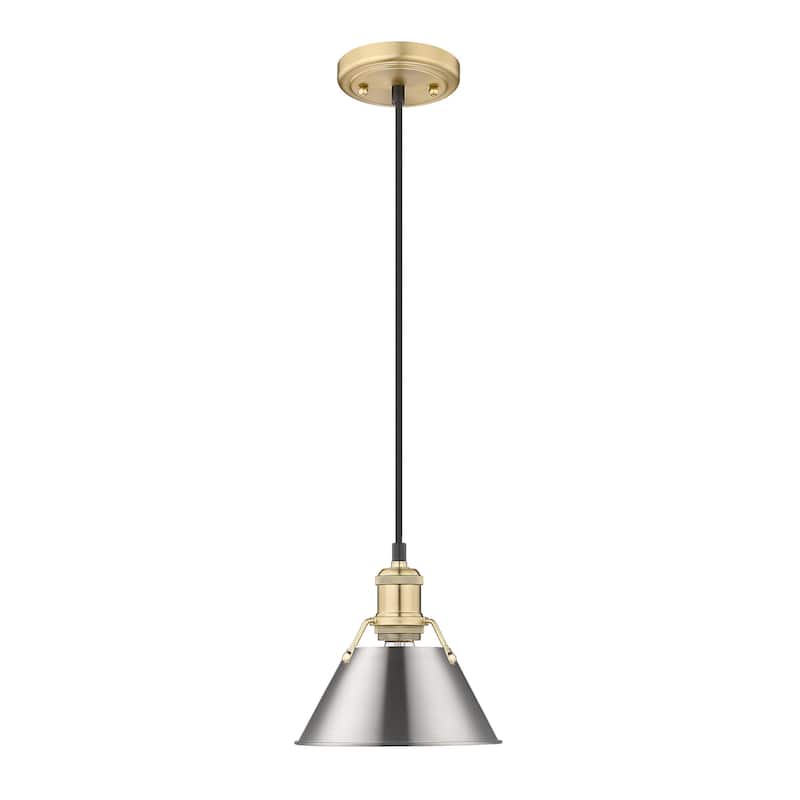 Orwell 7.5" Wide Small Pendant in Brushed Champagne Bronze with Pewter - Gold
