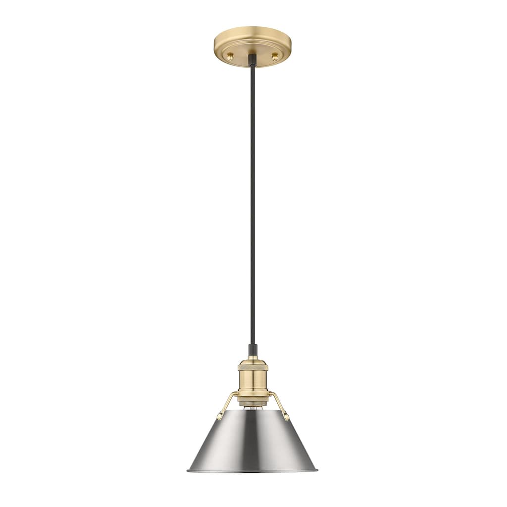 Orwell 7.5" Wide Small Pendant in Brushed Champagne Bronze with Pewter - Gold