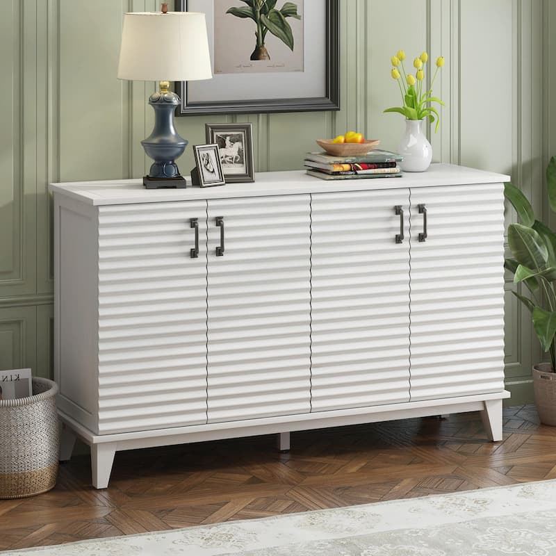 4-Door Sideboard with Large Storage and Adjustable Shelves