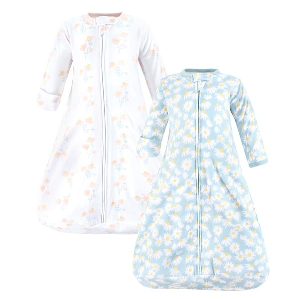slide 1 of 1, Hudson Baby Infant Girl Cotton Long-Sleeve Wearable Sleeping Bag, Sack, Blanket, Mixed Daisy 18-24 Months - Mixed Daisy Long Sleeve