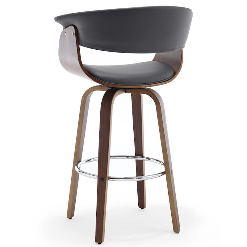 Modern Swivel Bar Stools Upholstered Counter Height Stools, Set of 2