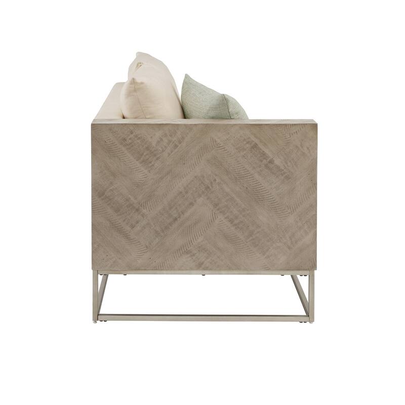 Lecce Upholstered Square Arm Sofa with Pillow by iNSPIRE Q Modern