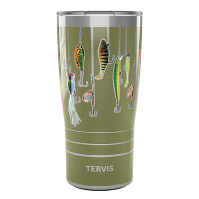 Tervis Traveler Fishing Lures Triple Walled Insulated Travel Tumbler, Stainless Steel - 20oz