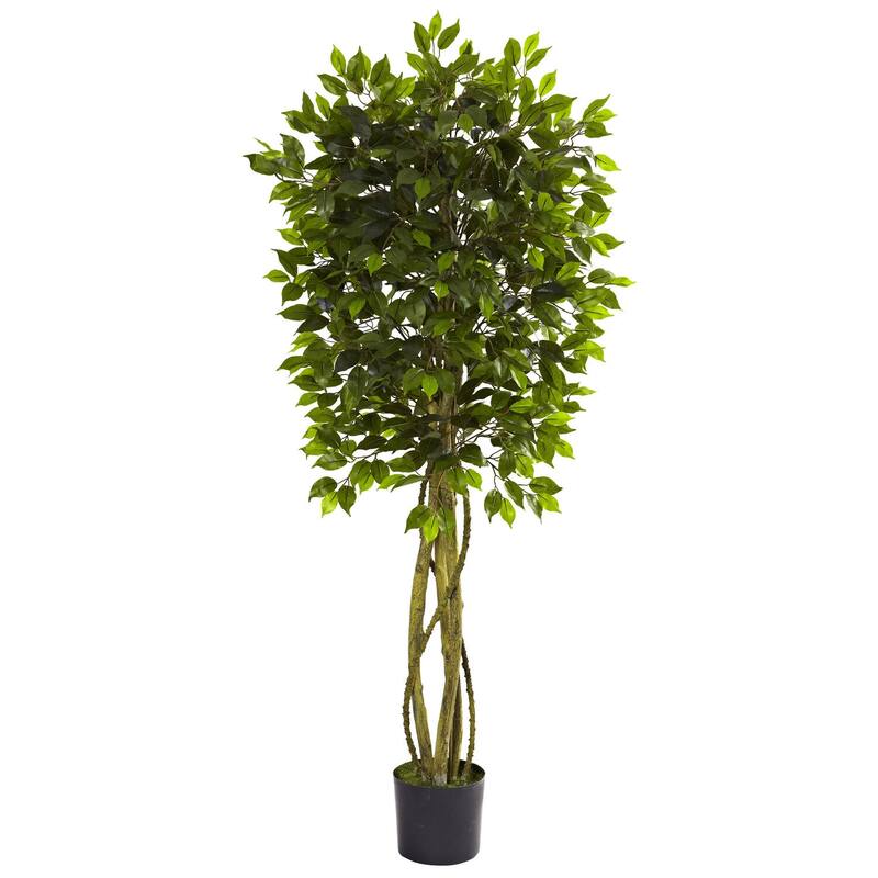 Rustic Decorative Tree - 5.5Ft Indoor Outdoor Tree, 800 Leaves, No Maintenance, Home Office Decor - 5.5ft.