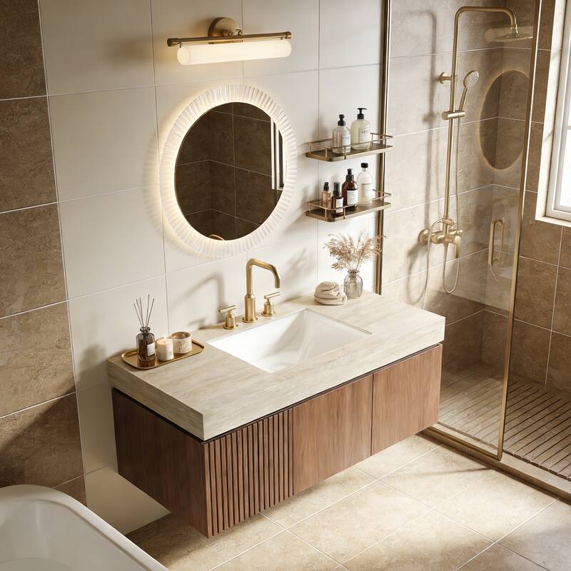 Mondern Floating Bathroom Vanity with 3 Pre-drilled Faucet Holes