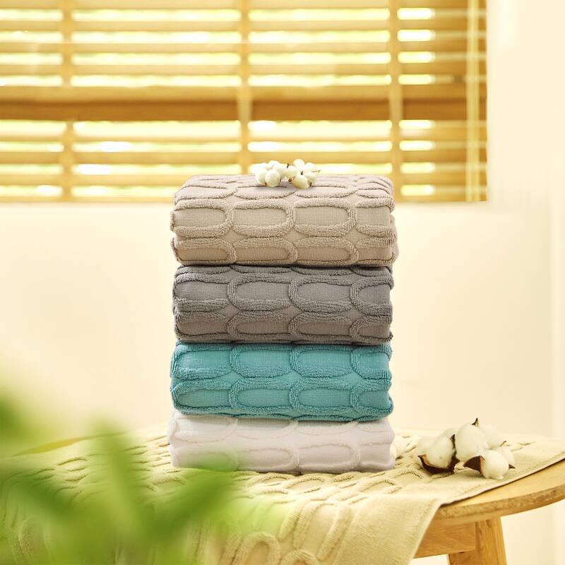 Lightweight Textured Cotton Bath Mat Hotel Reversible Water Absorbent Rug Thick Foldable Shower Foot Carpet