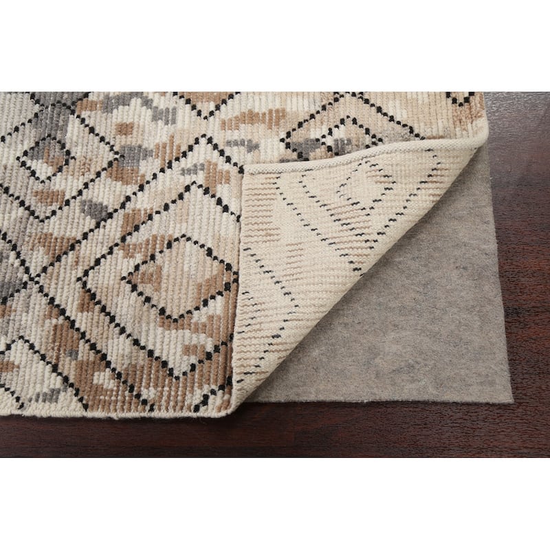 Geometric Moroccan Oriental Wool Area Rug Hand-knotted Modern Carpet - 5'4" x 7'5"
