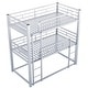 preview thumbnail 14 of 24, Metal Triple Bunk Bed with 2 Front Ladders, 3 Bunk Bed for Kids Adults Bedroom