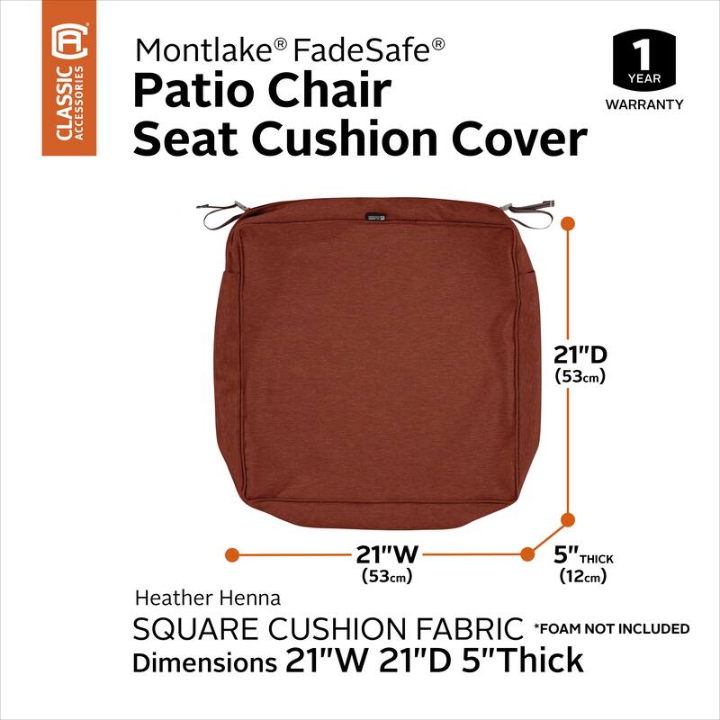 Montlake FadeSafe Square Patio Lounge Seat Cushion Slip Cover