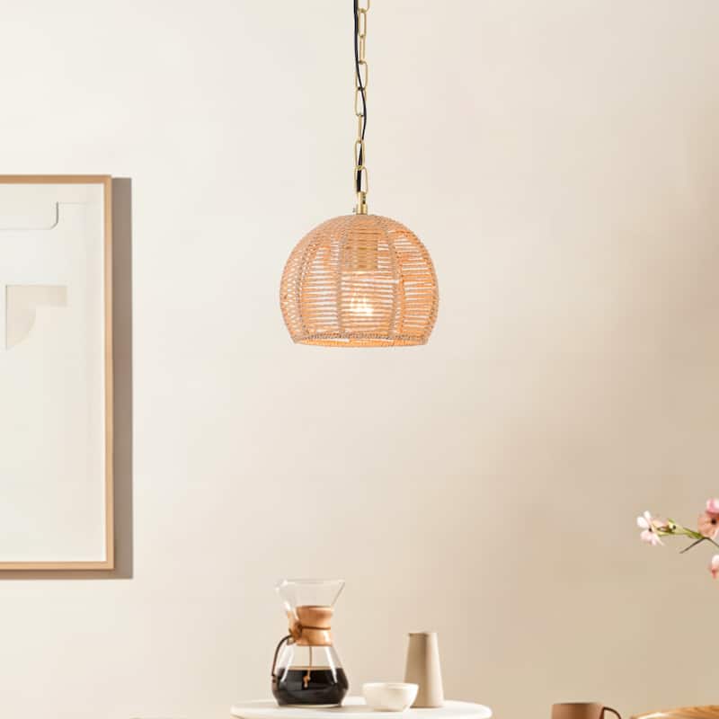 Maxax 1 - Light Single Globe Pendant with Paper Accents - N/A