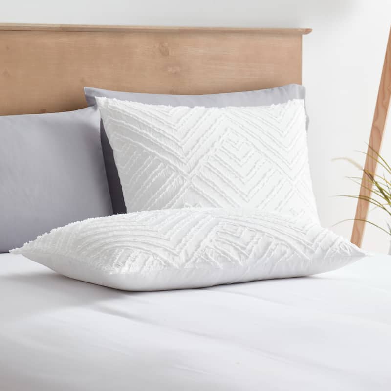 Nestl Boho Tufted Embroidery Double Brushed Duvet Cover with Button Closure