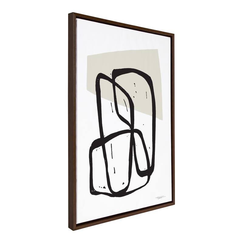 Kate and Laurel Sylvie Neutral Framed Canvas by Statement Goods
