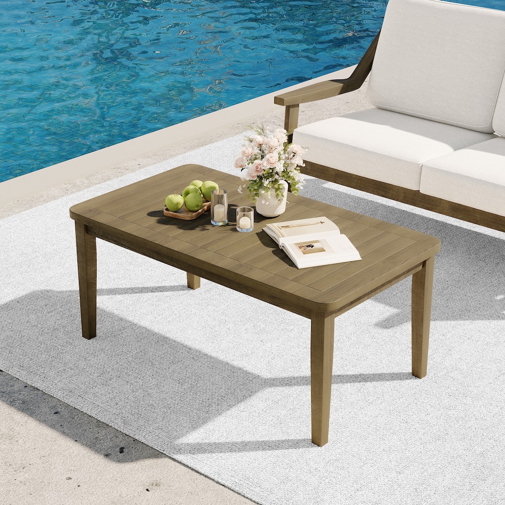 Iconic Classic Teak Outdoor Patio Rectangular Coffee Table