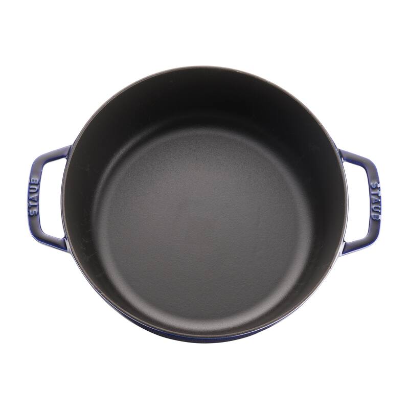 STAUB Cast Iron 6-qt Cochon Shallow Wide Round Cocotte