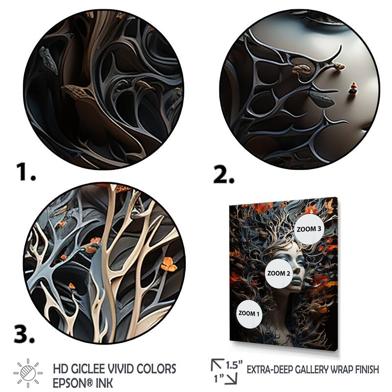 Designart "Surrealism Metamorphosis Of Shadows" Surrealism Canvas Wall Art