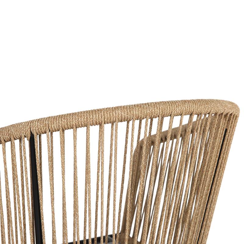 Outdoor Wicker Rattan Barstools with Armrests, Backrest, Set of 2/4